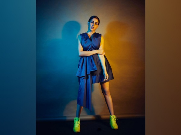 Genelia Deshmukh In A Silk Blue Dress