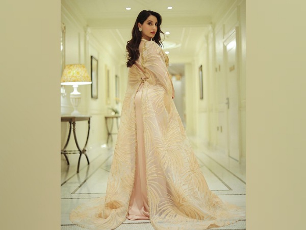 Nora Fatehi’s Pastel And Golden Dress