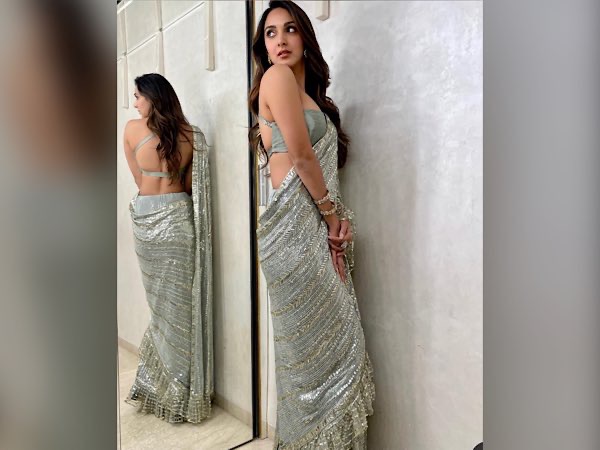 Kiara Advani In A Silver Shimmering Saree
