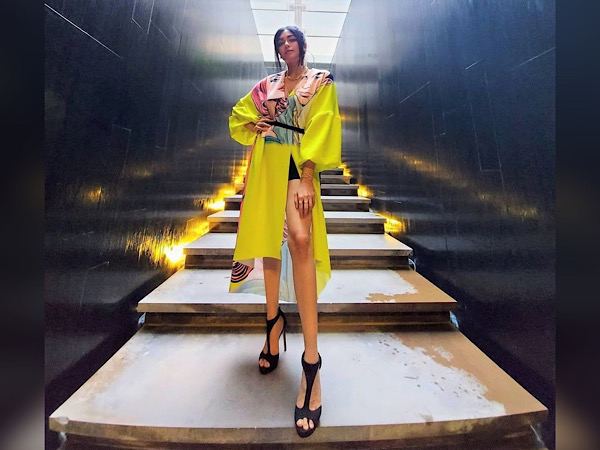 Adah Sharma In Funky Graphic Dress Adah Sharma In Funky Graphic Dress