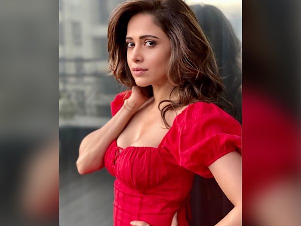 Nushrat Bharucha In A Red Ruffle Dress