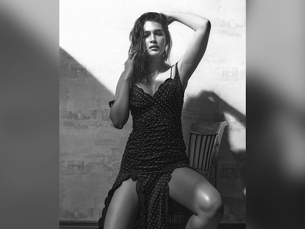 Kriti Sanon In A Black Dotted Dress