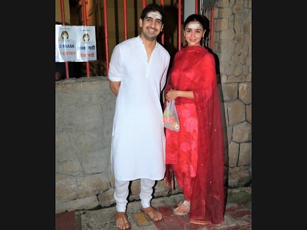 Alia Bhatt In Red Suit On Maha Shivratri