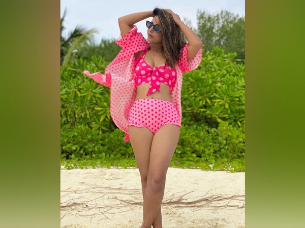 Hina Khan In Printed Pink Co-ord Set