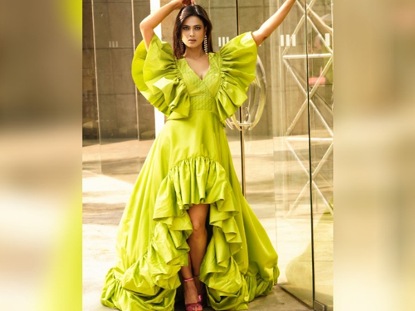 Shweta Tiwari’s Green Ruffle Gown