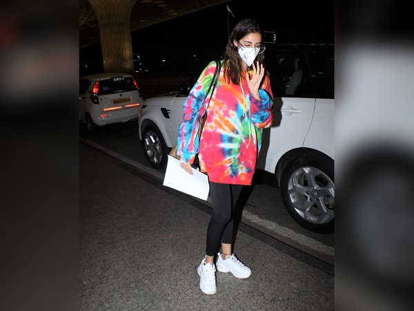 Ananya Panday In A Multicolour Tie-Dye Sweatshirt