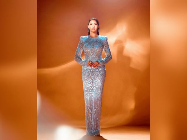 Nora Fatehi In A Sheer Blue Gown