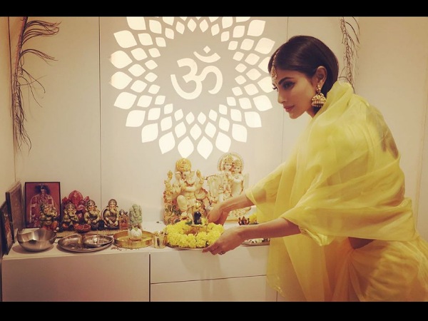 Mouni Roy In A Bright Yellow Saree