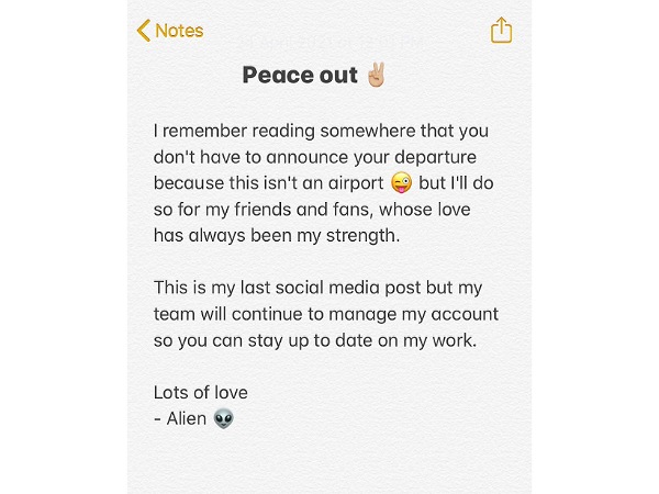 Warina Hussain Leaving Social Media