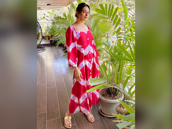 Rakul Preet Singh In A Printed Red Dress