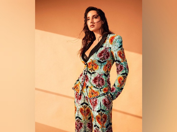 Nora Fatehi In A Sequinned Pantsuit