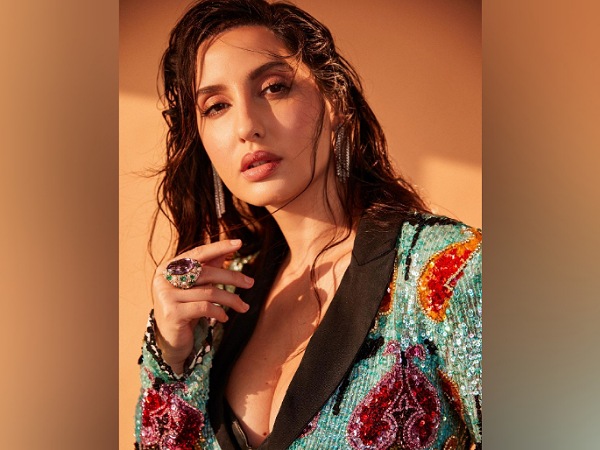 Nora Fatehi In A Sequinned Pantsuit