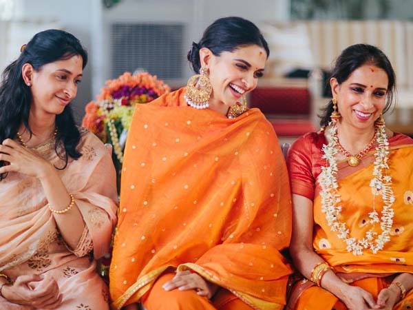 Deepika Padukone Orange Suit Look For Pre-Wedding Pooja 