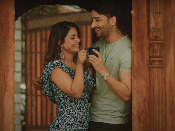 Hina Khan In A Printed Black Dress