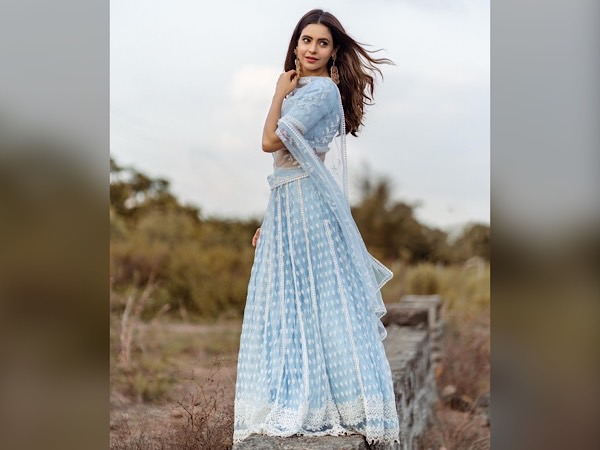 Aamna Sharif In Powder-Blue Lehenga