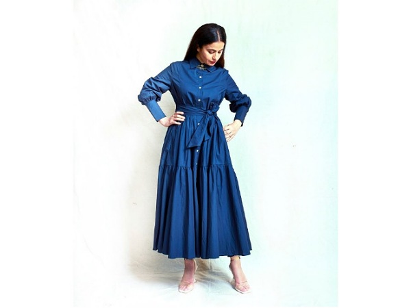 Rasika Dugal In A Blue Tiered Dress
