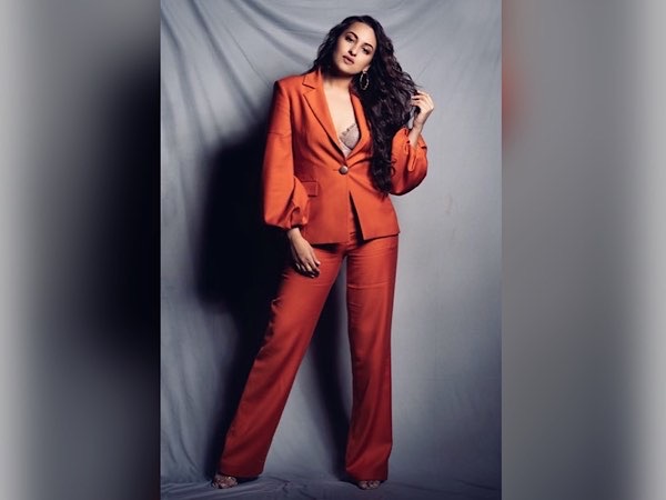 Sonakshi Sinha In An Orange Pantsuit