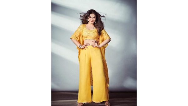 Raveena Tandon In A Yellow Palazzo Set