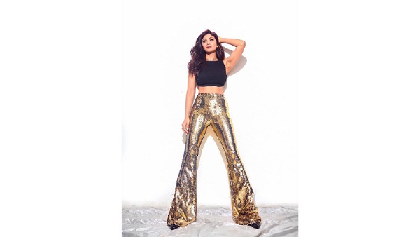 Shilpa Shetty In Sequin Pant Set