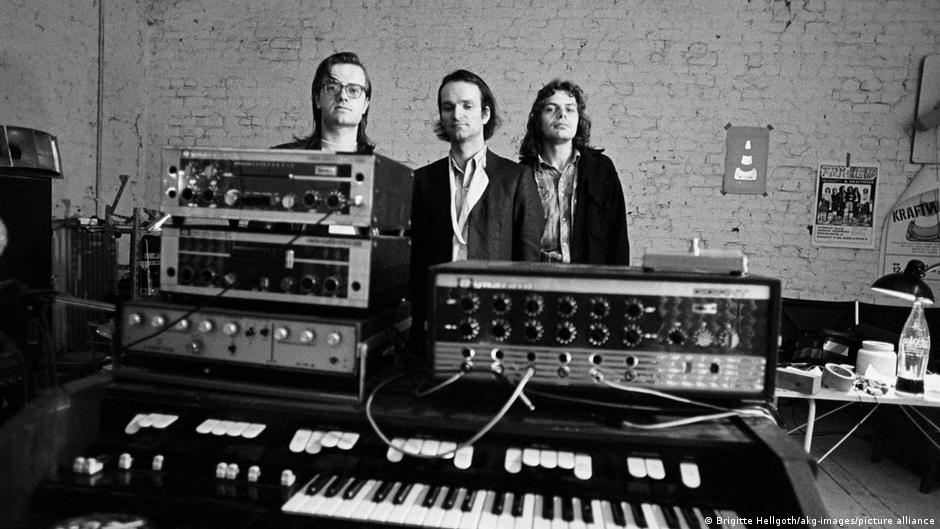 Ralf Hütter, Florian Schneider and Emil Schult in their studio in 1973