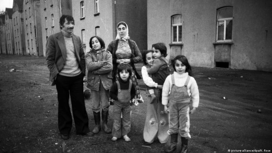 Many Turkish families started new lives in cities such as Duisburg, including this family in 1979