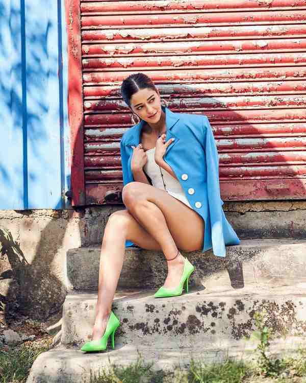 Ananya Panday white and blue 