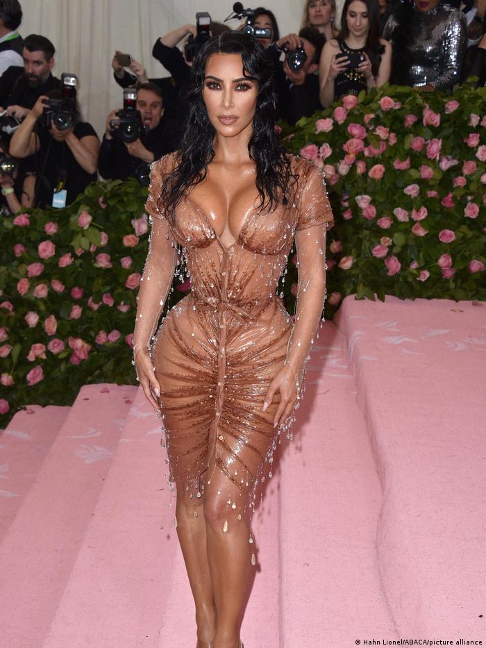 Kim Kardashian wearing the Mugler Drip dress Kim Kardashian wearing the Mugler Drip dress