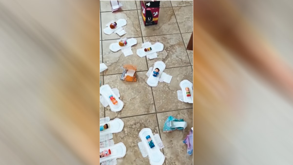 Lill Girl Makes Beds For Her Friends 