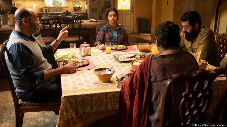 Kamalas traditional South Asian immigrant family gathers around the table for dinner