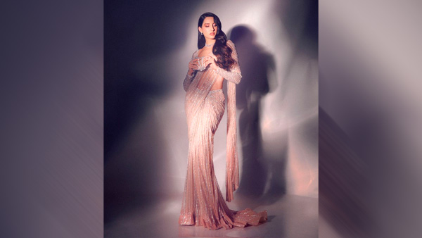 Nora Fatehi’s Angelic Sequin Saree Look