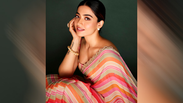 Rashmika Mandanna’s Striped Saree Avatar