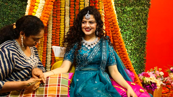 Palak Muchhals Mehendi Ceremony Look