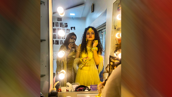 Palak Muchhals Mehendi Ceremony Look