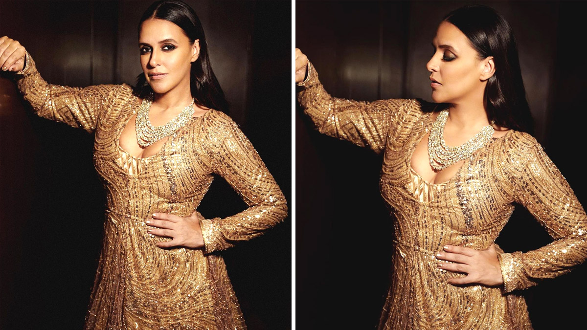 Neha Dhupia’s Golden Gown Look Neha Dhupia’s Golden Gown Look