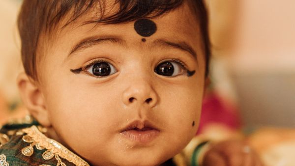 Kajal Dot On A Baby’s Forehead