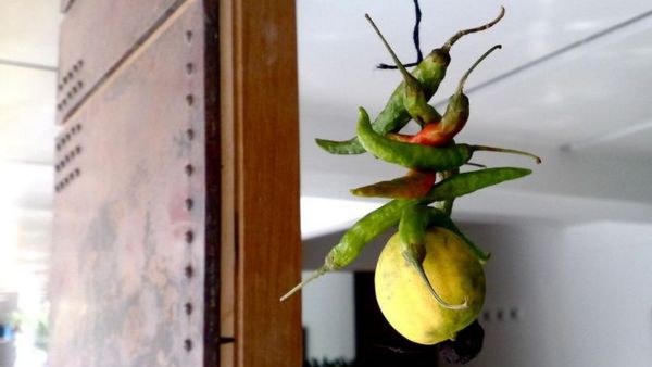 Hanging Lemon And Chillis