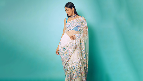 Mrunal Thakurs Embroidered Saree
