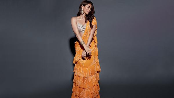 Pooja Hegdes Ruffled Saree