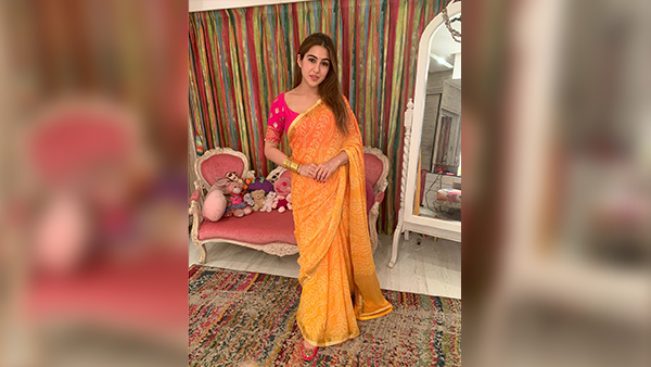 Sara Ali Khan in Bandhani Saree