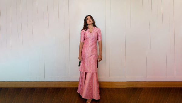 Rashmika Mandannas Silk Sharara Set