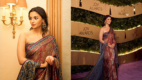 Alia Bhatts Ajrakh Print Saree Look At The Joy Awards 2024, Inspires To Favour Authentic Indian Textiles!