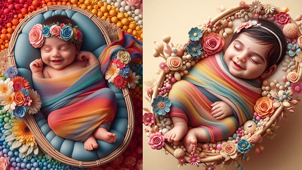 AI New Born Babies Photoshoot Ideas 