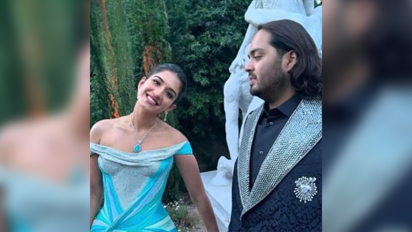 Radhika Merchant Channels Princess Vibes In Blue Versace Gown At Ambani s Italian Gala Pics