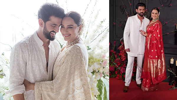 Sonakshi-Zaheer Wedding Bride Marries In Upcycled Saree Stuns In Banarasi Look At Reception