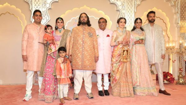 Anant Ambani Wedding Pics Out Groom Looks Dapper In Peach Sherwani For The Pink Themed Wedding