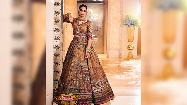Anant-Radhika Wedding Sabyasachi 3D Lehenga To Schiaparelli Sari Isha Ambani s Best Outfits