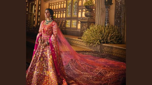 Radhika Merchant s Hand-Painted Lehenga Defines Her Union With Hubby Anant Ambani Take Style Cues