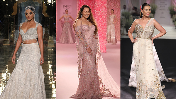 India Couture Week 2024 Sonakshi Sinha To Lisa Ray Stars Own The Ramp Flaunting Designer Ensembles