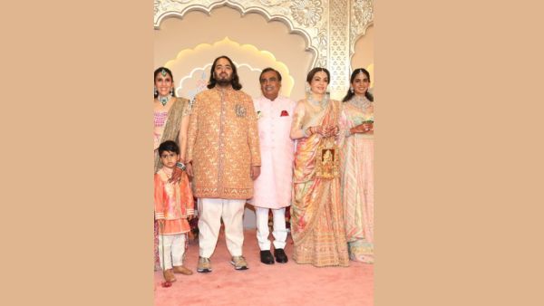 Anant Ambani Wedding Pics Out Groom Looks Dapper In Peach Sherwani For The Pink Themed Wedding