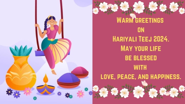 Happy Hariyali Teej 2024 Wishes Greetings Images Posters Messages Twitter Status And Instagram Captions